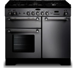 Rangemaster Kitchener 100 Dual Fuel Range Cooker - Silver & Chrome